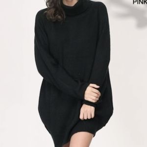 Oversized turtleneck sweater dress